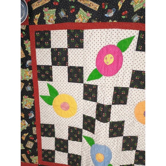 Home Sweet‎ Home Multi Print Black White 34 x 34 Handmade Quilt - Picture 11 of 11